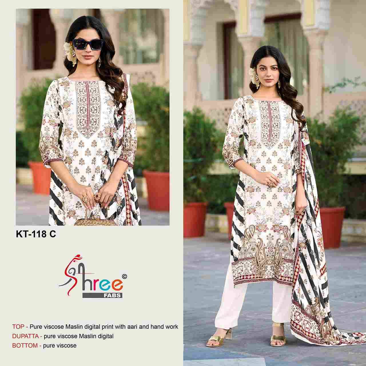 Shree Fabs Hit Design Kt-118 Colours By Shree Fabs Kt-118-A To Kt-118-D Series Designer Pakistani Suits Beautiful Fancy Stylish Colorful Party Wear & Occasional Wear Pure Viscose Muslin Embroidery Dresses At Wholesale Price