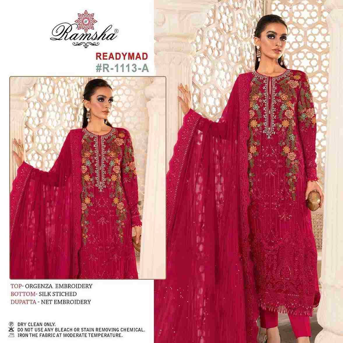 Ramsha 1113 Colours By Ramsha 1113-A To 1113-D Series Beautiful Pakistani Suits Colorful Stylish Fancy Casual Wear & Ethnic Wear Organza Dresses At Wholesale Price