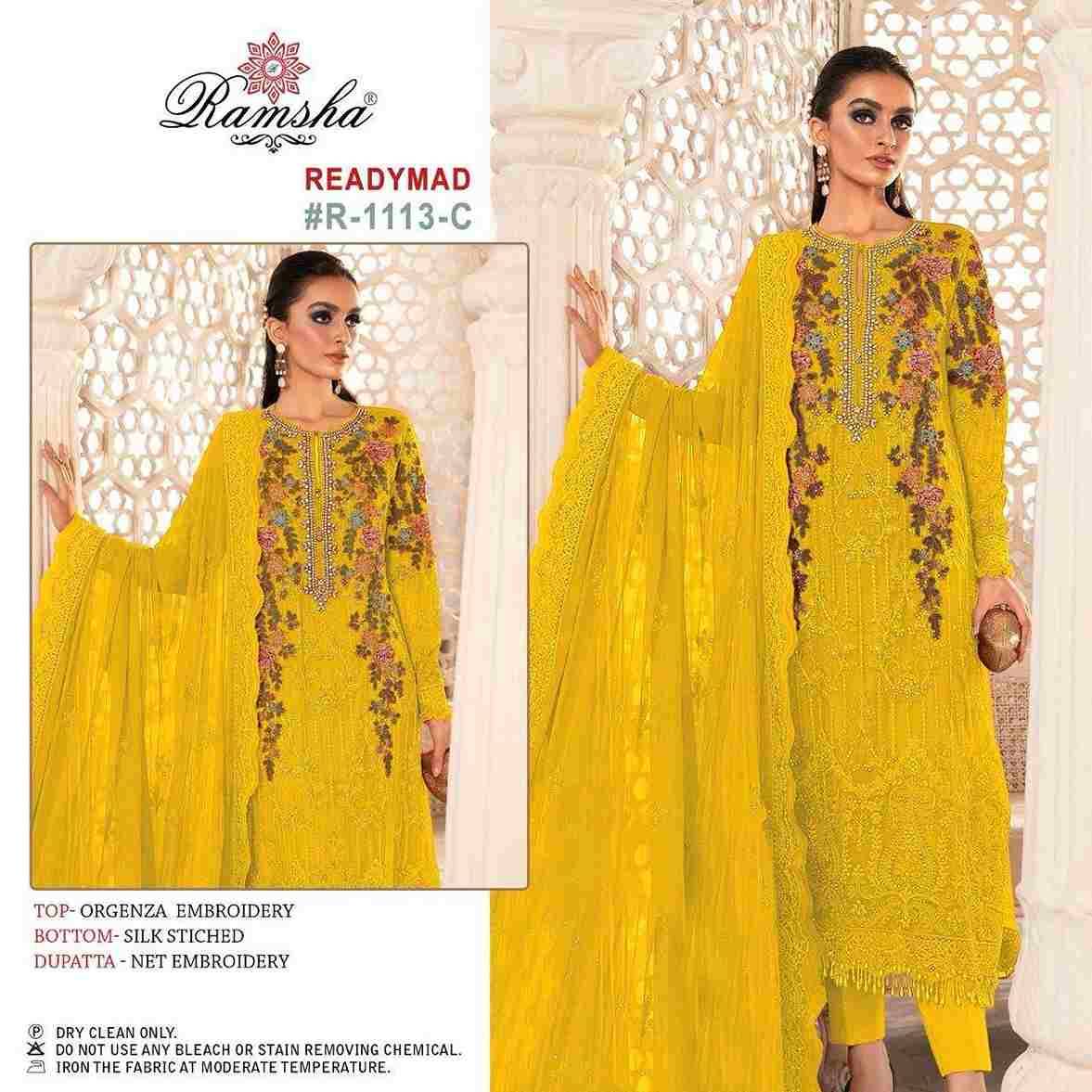 Ramsha 1113 Colours By Ramsha 1113-A To 1113-D Series Beautiful Pakistani Suits Colorful Stylish Fancy Casual Wear & Ethnic Wear Organza Dresses At Wholesale Price