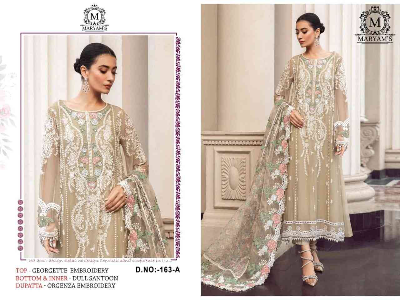 Maryams 163 Colours By Maryams 163-A To 163-B Series Pakistani Suits Beautiful Fancy Colorful Stylish Party Wear & Occasional Wear Georgette Embroidery Dresses At Wholesale Price