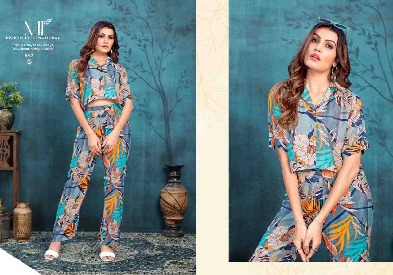 Rihana Vol-1 By Moksh International Designer Stylish Fancy Colorful Beautiful Party Wear & Ethnic Wear Collection Viscose Tops With Bottom At Wholesale Price