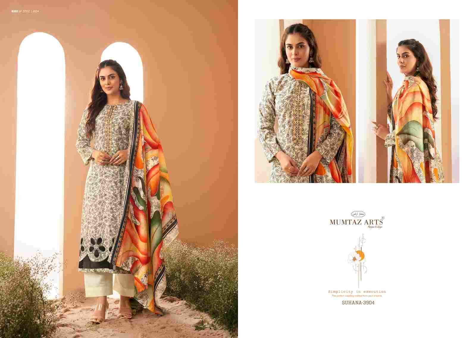 Suhana By Mumtaz Arts 3901 To 3904 Series Beautiful Festive Suits Colorful Stylish Fancy Casual Wear & Ethnic Wear Pure Viscose Muslin Print Dresses At Wholesale Price