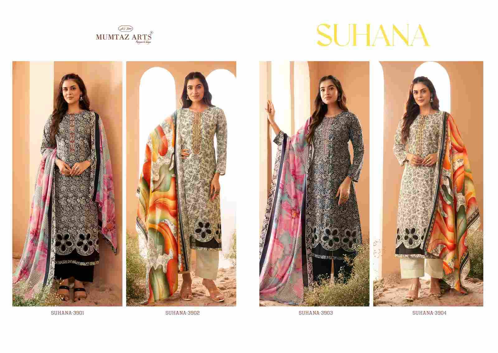 Suhana By Mumtaz Arts 3901 To 3904 Series Beautiful Festive Suits Colorful Stylish Fancy Casual Wear & Ethnic Wear Pure Viscose Muslin Print Dresses At Wholesale Price