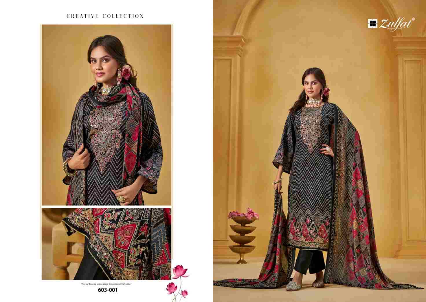 Sajni Vol-3 By Zulfat 603-001 To 603-006 Series Beautiful Festive Suits Stylish Fancy Colorful Casual Wear & Ethnic Wear Pure Jam Cotton Print Dresses At Wholesale Price