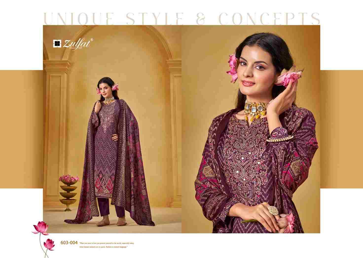 Sajni Vol-3 By Zulfat 603-001 To 603-006 Series Beautiful Festive Suits Stylish Fancy Colorful Casual Wear & Ethnic Wear Pure Jam Cotton Print Dresses At Wholesale Price