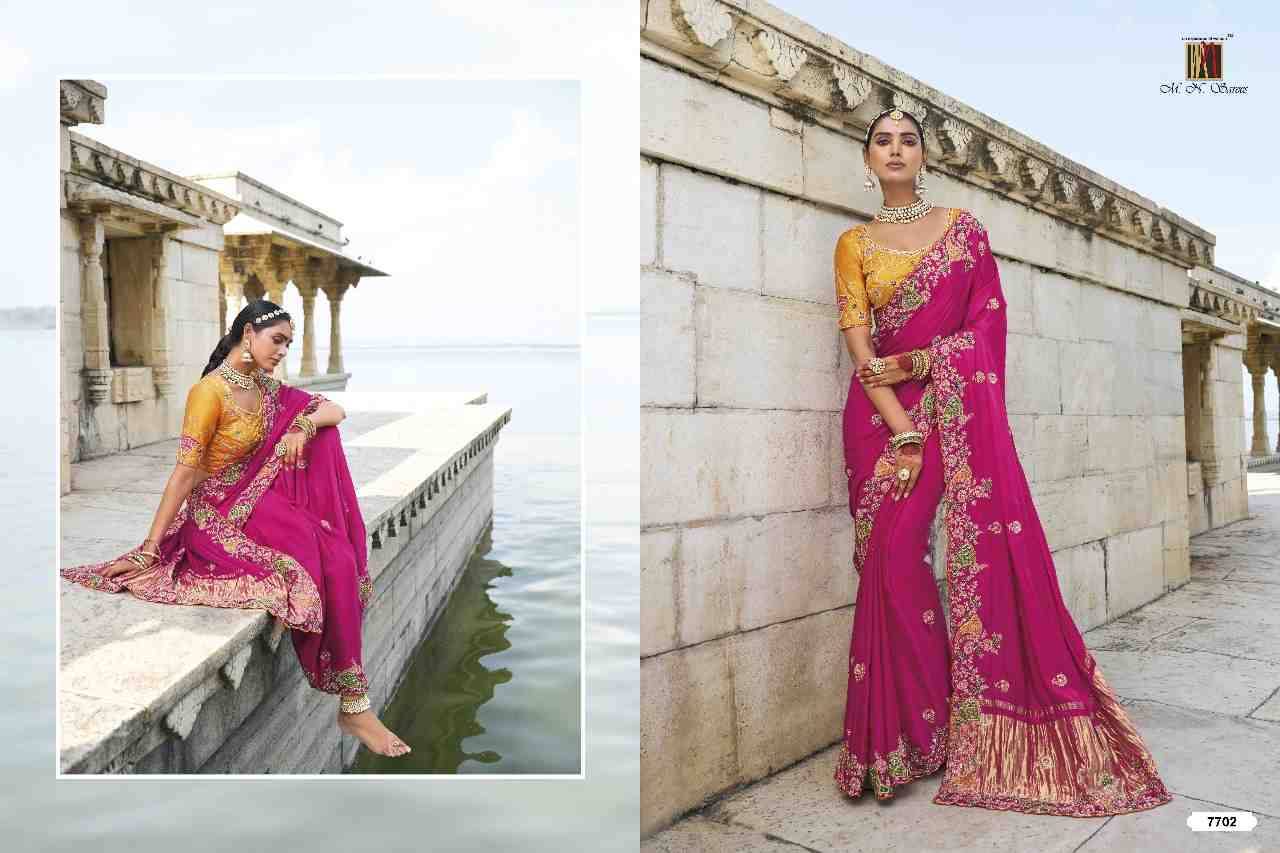 Shahi Poshak Vol-2 By M.N. Sarees 7701 To 7711 Series Indian Traditional Wear Collection Beautiful Stylish Fancy Colorful Party Wear & Occasional Wear Pure Banarasi/Kanjivaram Sarees At Wholesale Price