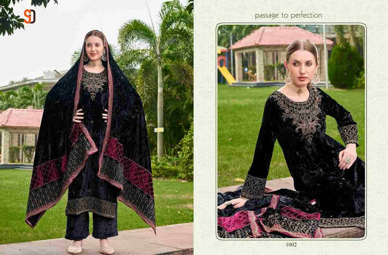 Senorita By Shraddha Designer 1001 To 1004 Series Beautiful Pakistani Suits Colorful Stylish Fancy Casual Wear & Ethnic Wear Pure Velvet Embroidered Dresses At Wholesale Price