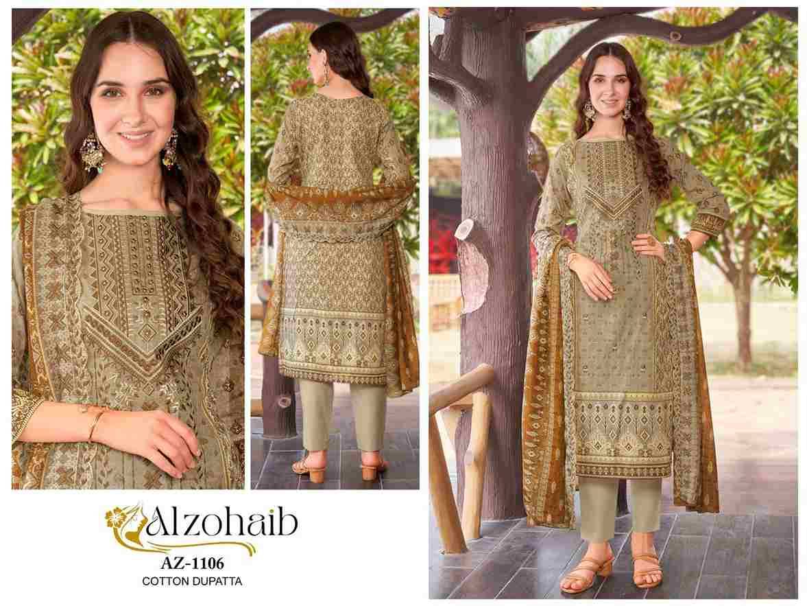 Alzohaib 1106 Series By Alzohaib 1106 To 1108 Series Beautiful Pakistani Suits Stylish Fancy Colorful Party Wear & Occasional Wear Pure Cotton Print Dresses At Wholesale Price