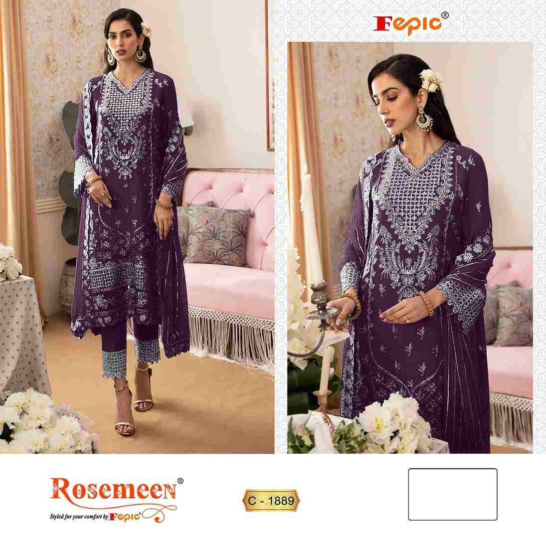 Fepic 1889 Colours By Fepic 1889-A To 1889-C Series Beautiful Pakistani Suits Colorful Stylish Fancy Casual Wear & Ethnic Wear Georgette Embroidered Dresses At Wholesale Price