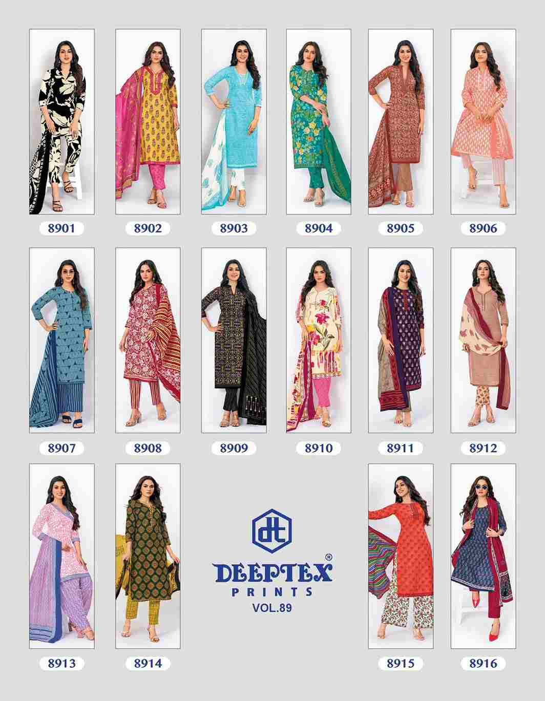 Miss India Vol-89 By Deeptex Prints 8901 To 8916 Series Beautiful Festive Suits Stylish Fancy Colorful Casual Wear & Ethnic Wear Cotton Print Dresses At Wholesale Price