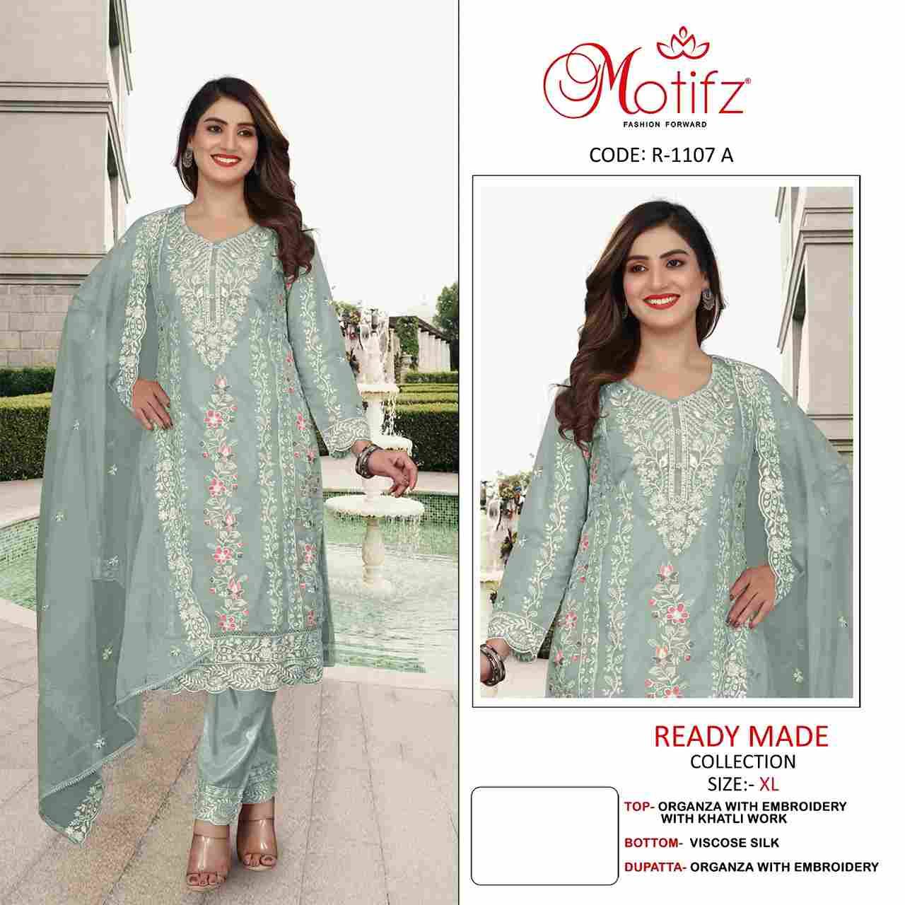 Motifz Hit Design 1107 Colours By Motifz 1107-A To 1107-D Series Beautiful Pakistani Suits Colorful Stylish Fancy Casual Wear & Ethnic Wear Organza Dresses At Wholesale Price