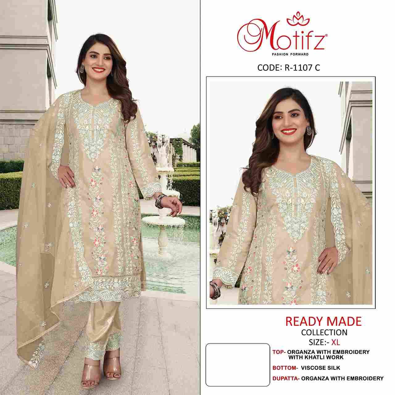 Motifz Hit Design 1107 Colours By Motifz 1107-A To 1107-D Series Beautiful Pakistani Suits Colorful Stylish Fancy Casual Wear & Ethnic Wear Organza Dresses At Wholesale Price