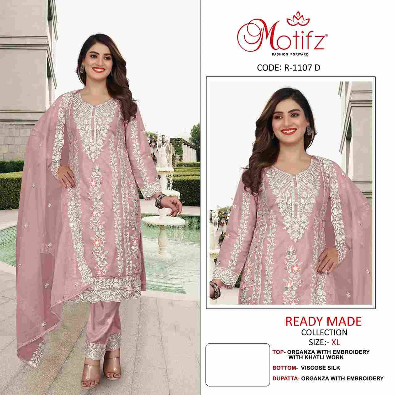 Motifz Hit Design 1107 Colours By Motifz 1107-A To 1107-D Series Beautiful Pakistani Suits Colorful Stylish Fancy Casual Wear & Ethnic Wear Organza Dresses At Wholesale Price