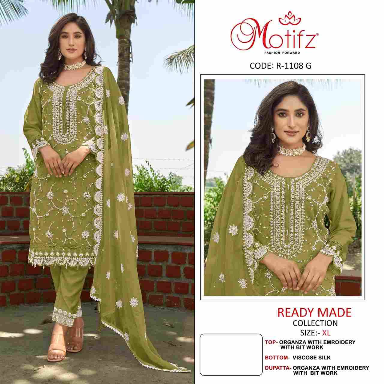 Motifz Hit Design 1108 Colours Vol-2 By Motifz 1108-E To 1108-H Series Beautiful Pakistani Suits Colorful Stylish Fancy Casual Wear & Ethnic Wear Organza Dresses At Wholesale Price