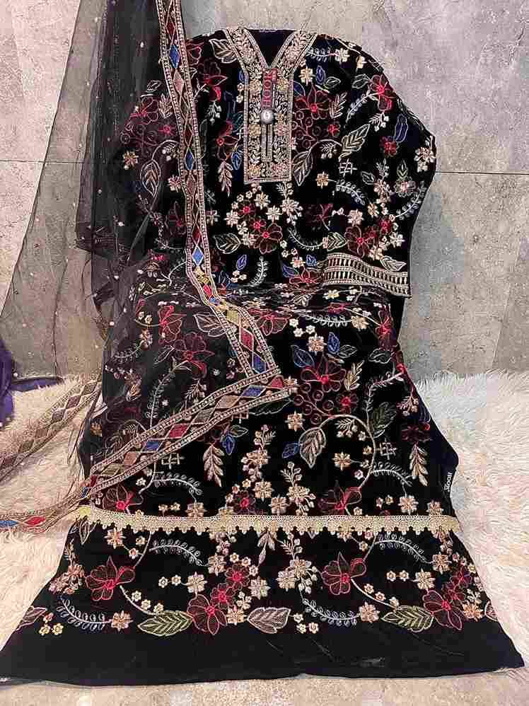 Hoor Tex Hit Design H-343 Colours By Hoor Tex H-343-A To H-343-D Series Designer Festive Pakistani Suits Collection Beautiful Stylish Fancy Colorful Party Wear & Occasional Wear Heavy Velvet With Embroidered Dresses At Wholesale Price