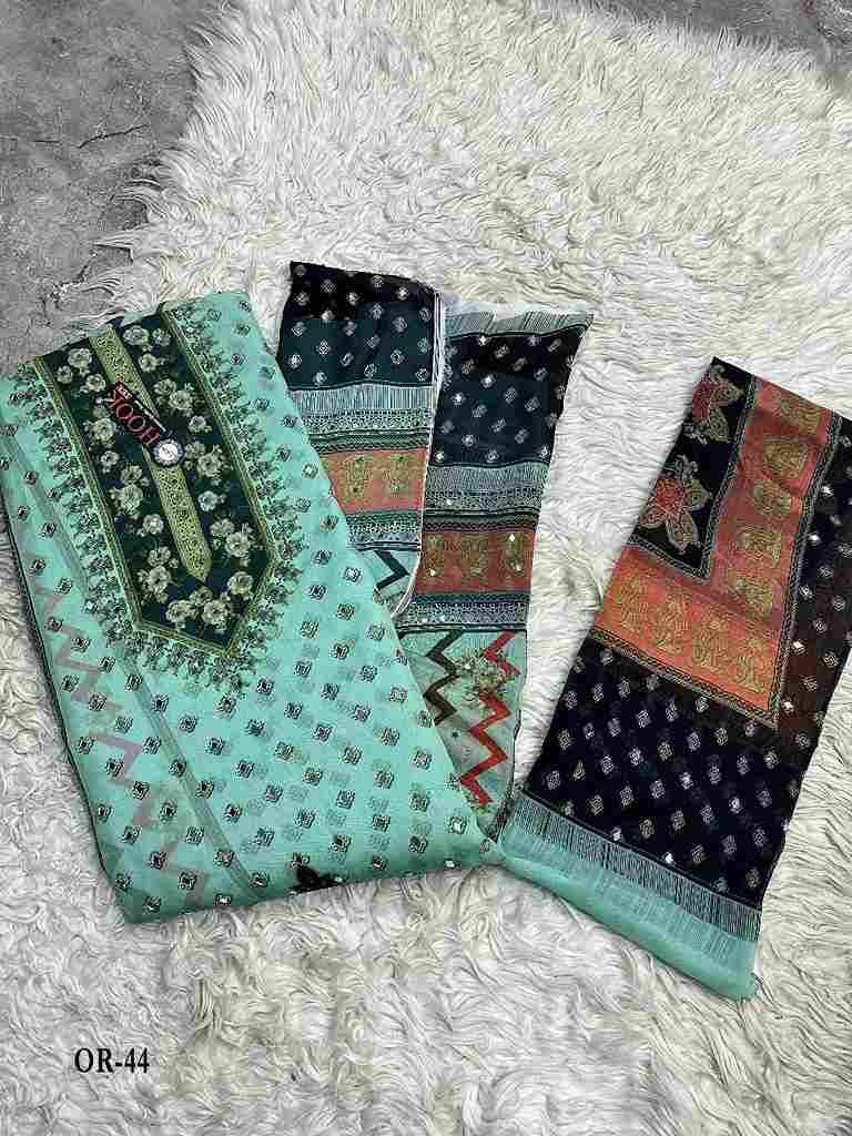 Hoor Tex Hit Design OR-44 Colours By Hoor Tex OR-44-A To OR-44-D Series Beautiful Pakistani Suits Stylish Colorful Fancy Casual Wear & Ethnic Wear Heavy Organza Embroidered Dresses At Wholesale Price