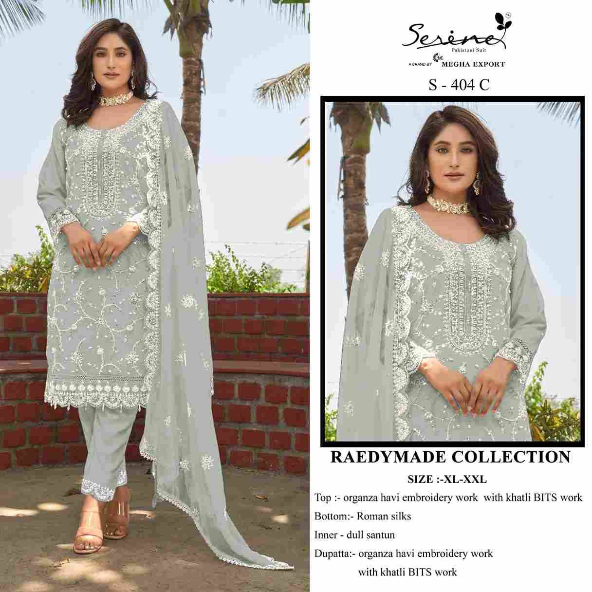 Serene Hit Design S-404 Colours By Serene S-404-A To S-404-D Series Designer Pakistani Suits Beautiful Fancy Colorful Stylish Party Wear & Occasional Wear Organza Embroidered Dresses At Wholesale Price