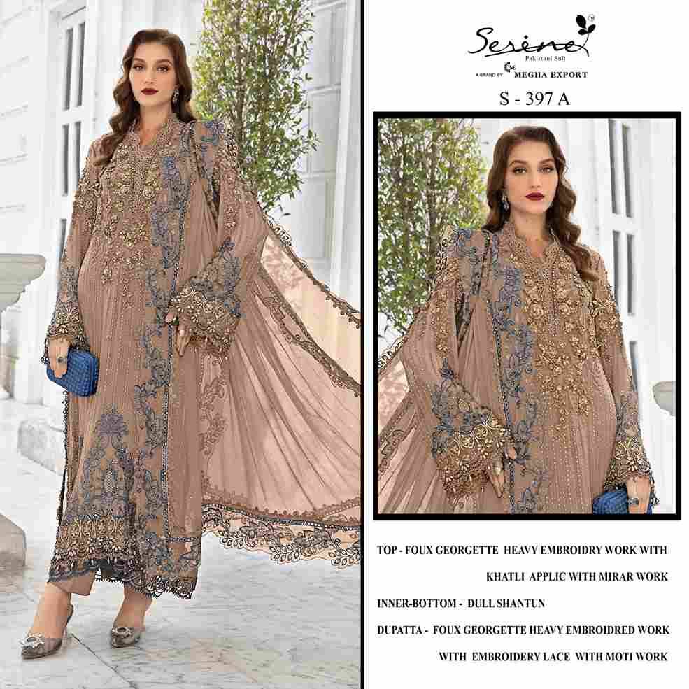 Serene Hit Design S-397 Colours By Serene S-397-A To S-397-D Series Designer Pakistani Suits Beautiful Fancy Colorful Stylish Party Wear & Occasional Wear Faux Georgette Embroidered Dresses At Wholesale Price