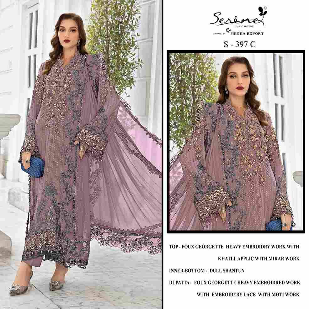 Serene Hit Design S-397 Colours By Serene S-397-A To S-397-D Series Designer Pakistani Suits Beautiful Fancy Colorful Stylish Party Wear & Occasional Wear Faux Georgette Embroidered Dresses At Wholesale Price