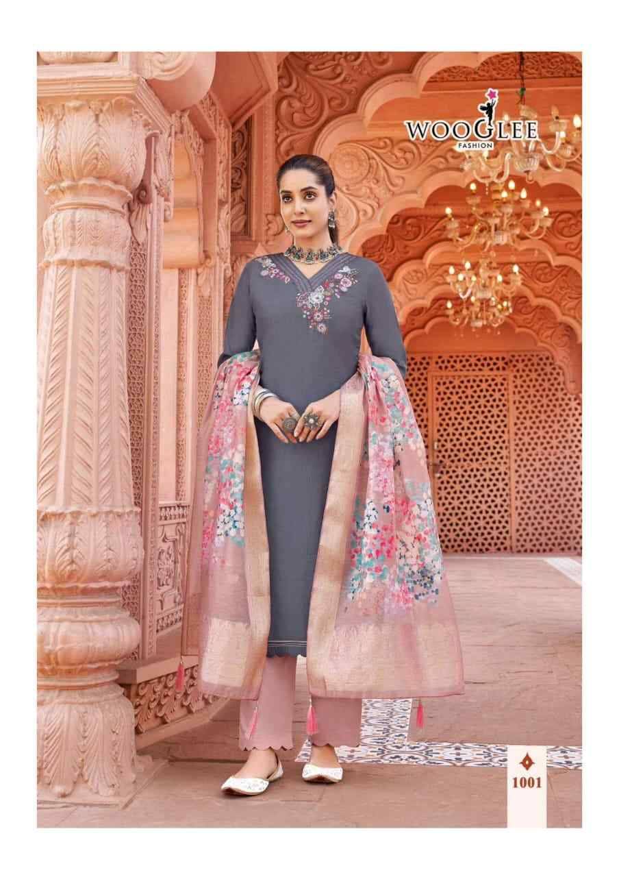 Jakhee By Wooglee 1001 To 1006 Series Beautiful Stylish Festive Suits Fancy Colorful Casual Wear & Ethnic Wear & Ready To Wear Viscose Weaving Dresses At Wholesale Price