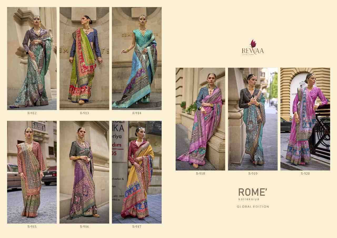 Rome By Rewaa 912 To 920 Series Indian Traditional Wear Collection Beautiful Stylish Fancy Colorful Party Wear & Occasional Wear Vichitra Silk Sarees At Wholesale Price