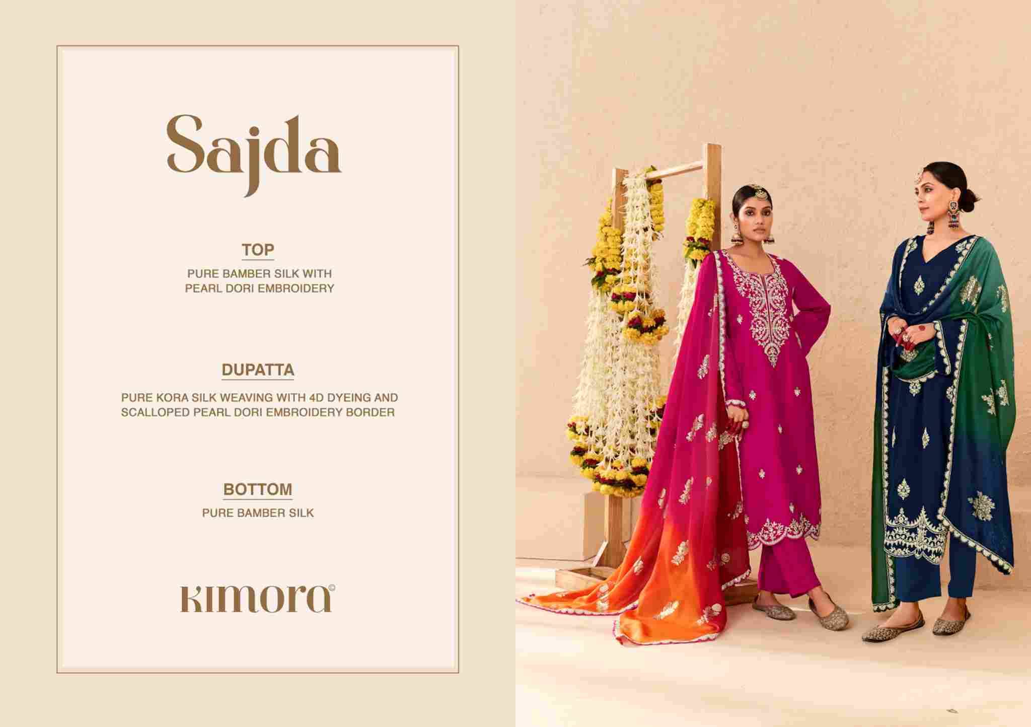 Sajda By Kimora Fashion 2231 To 2236 Series Beautiful Suits Colorful Stylish Fancy Casual Wear & Ethnic Wear Pure Bemberg Silk Print Dresses At Wholesale Price