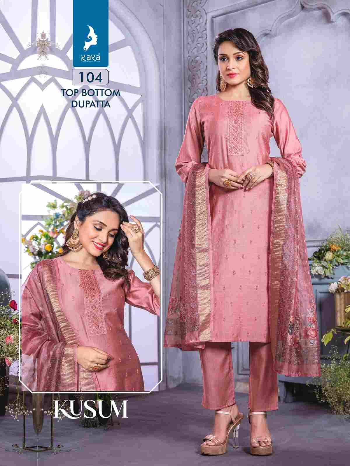 Kusum By Kaya 101 To 106 Series Beautiful Festive Suits Colorful Stylish Fancy Casual Wear & Ethnic Wear Vatican Silk Dresses At Wholesale Price