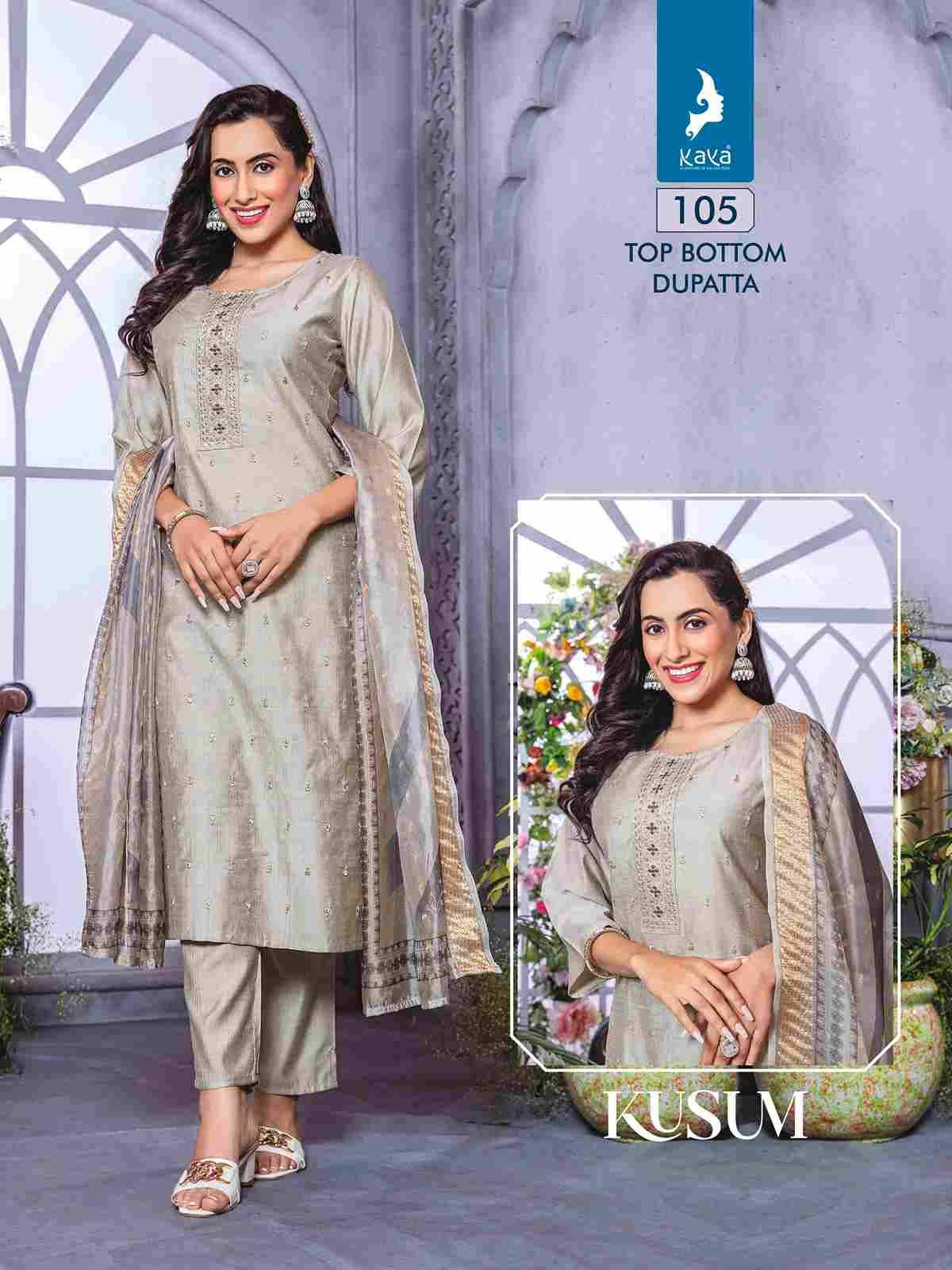 Kusum By Kaya 101 To 106 Series Beautiful Festive Suits Colorful Stylish Fancy Casual Wear & Ethnic Wear Vatican Silk Dresses At Wholesale Price