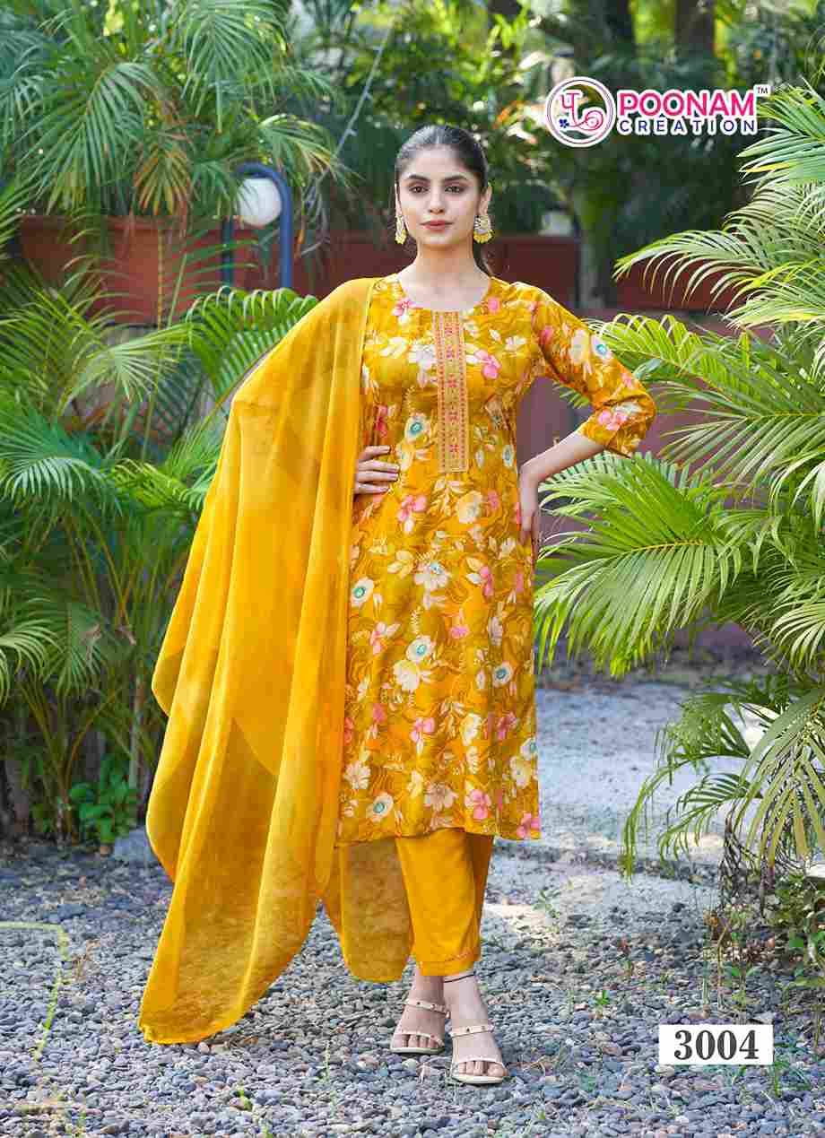 Apsara Vol-3 By Poonam Creation 3001 To 3008 Series Beautiful Festive Suits Colorful Stylish Fancy Casual Wear & Ethnic Wear Rayon Foil Dresses At Wholesale Price