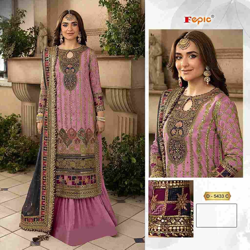 Fepic 5433 Colours By Fepic 5433-A To 5433-C Series Beautiful Pakistani Suits Colorful Stylish Fancy Casual Wear & Ethnic Wear Organza Embroidered Dresses At Wholesale Price