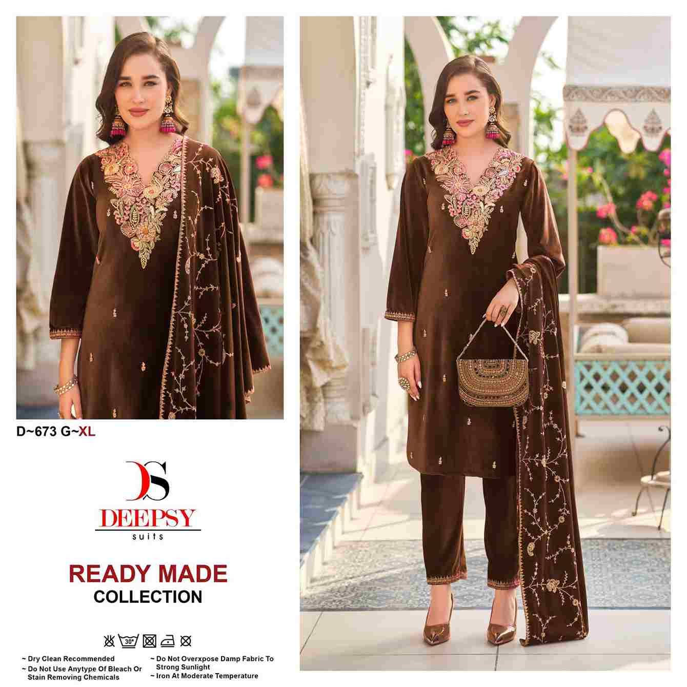 Deepsy Hit Design 673 Colours Vol-2 By Deepsy Suits 673-E To 673-H Series Beautiful Pakistani Suits Colorful Stylish Fancy Casual Wear & Ethnic Wear Pure Velvet Embroidered Dresses At Wholesale Price