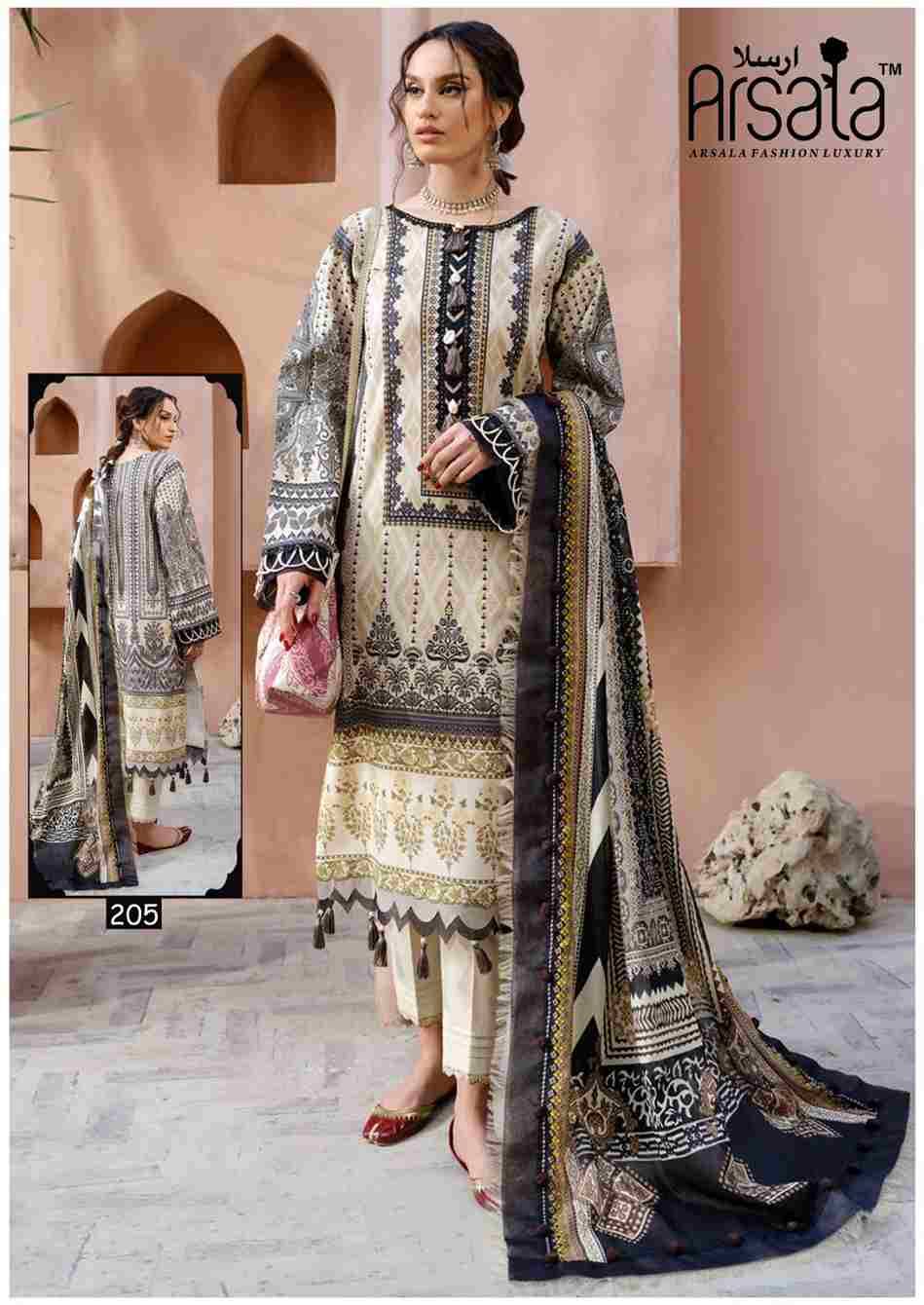 Amira Vol-2 By Arsala 201 To 206 Series Beautiful Festive Suits Stylish Fancy Colorful Casual Wear & Ethnic Wear Pure Lawn Cotton Print Dresses At Wholesale Price