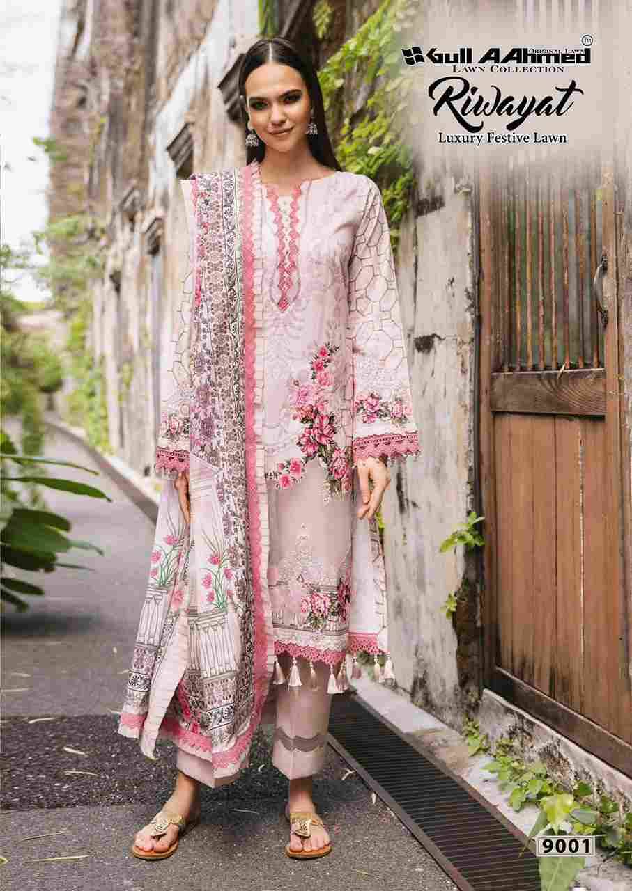 Riwayat Vol-9 By Gull Aahmed 9001 To 9006 Series Beautiful Festive Suits Stylish Fancy Colorful Casual Wear & Ethnic Wear Pure Lawn Embroidered Dresses At Wholesale Price