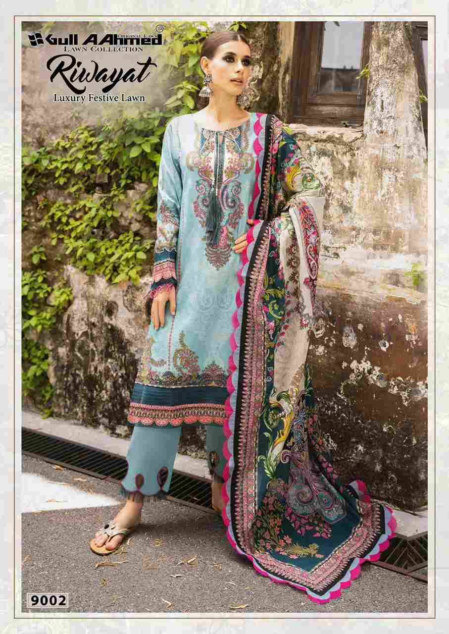 Riwayat Vol-9 By Gull Aahmed 9001 To 9006 Series Beautiful Festive Suits Stylish Fancy Colorful Casual Wear & Ethnic Wear Pure Lawn Embroidered Dresses At Wholesale Price