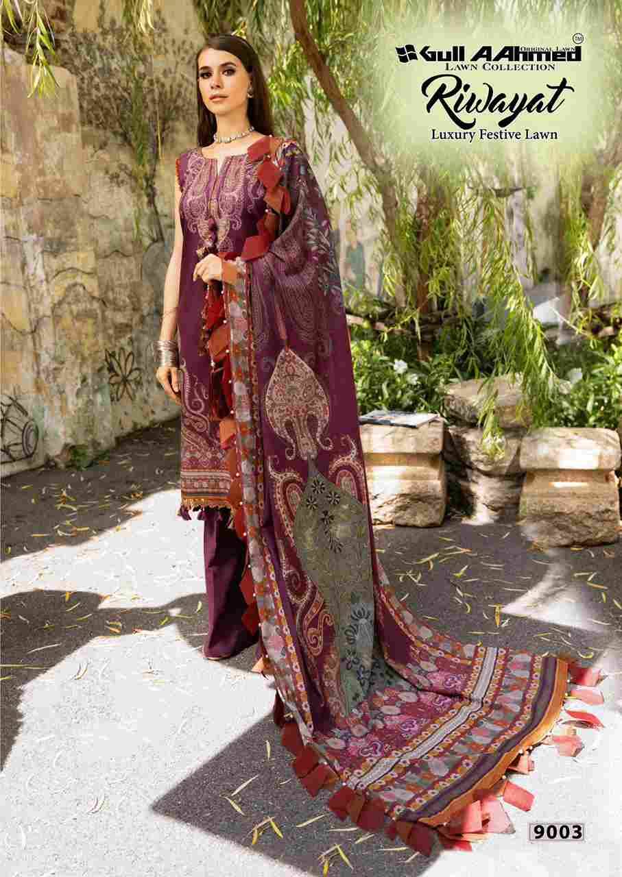 Riwayat Vol-9 By Gull Aahmed 9001 To 9006 Series Beautiful Festive Suits Stylish Fancy Colorful Casual Wear & Ethnic Wear Pure Lawn Embroidered Dresses At Wholesale Price