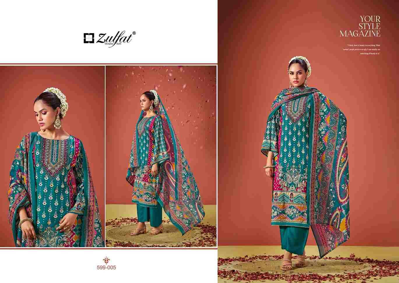 Aayat Vol-6 By Zulfat 599-001 To 599-006 Series Beautiful Festive Suits Stylish Fancy Colorful Casual Wear & Ethnic Wear Pure Viscose Rayon Print Dresses At Wholesale Price