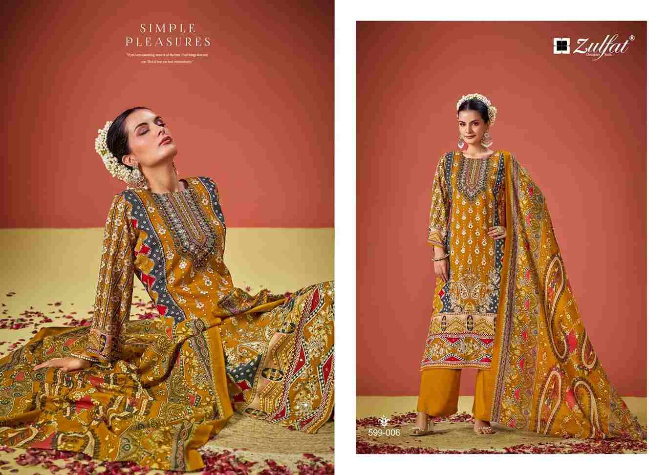 Aayat Vol-6 By Zulfat 599-001 To 599-006 Series Beautiful Festive Suits Stylish Fancy Colorful Casual Wear & Ethnic Wear Pure Viscose Rayon Print Dresses At Wholesale Price