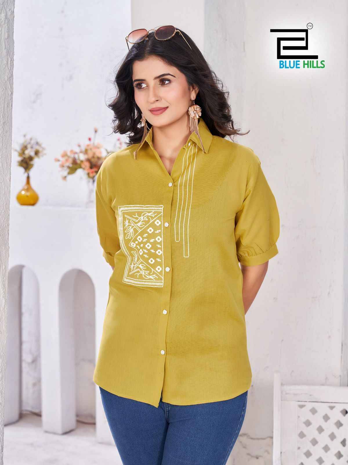 Nathalia By Blue Hills 1001 To 1008 Series Designer Stylish Fancy Colorful Beautiful Party Wear & Ethnic Wear Collection Cotton Flex Shirts At Wholesale Price