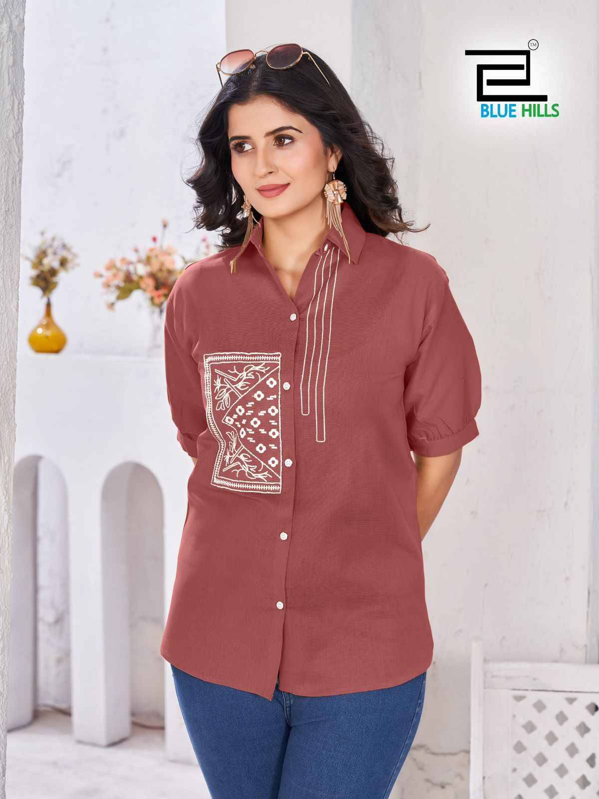 Nathalia By Blue Hills 1001 To 1008 Series Designer Stylish Fancy Colorful Beautiful Party Wear & Ethnic Wear Collection Cotton Flex Shirts At Wholesale Price