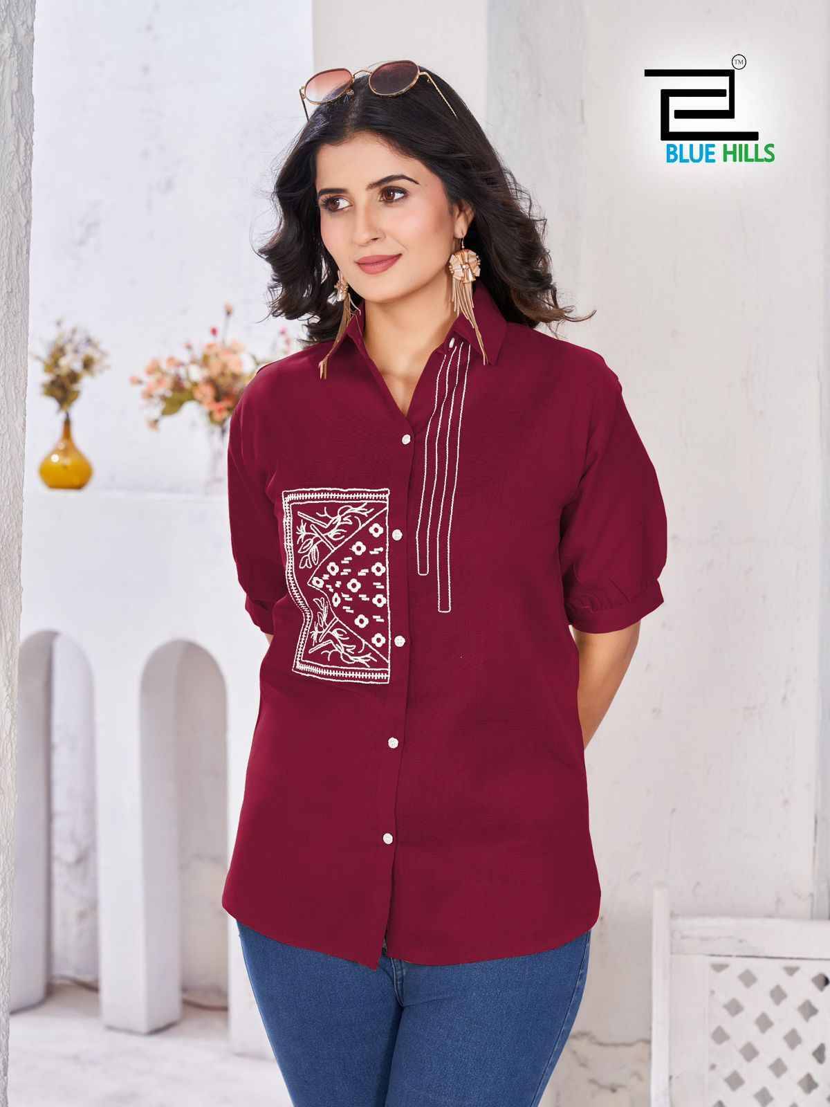 Nathalia By Blue Hills 1001 To 1008 Series Designer Stylish Fancy Colorful Beautiful Party Wear & Ethnic Wear Collection Cotton Flex Shirts At Wholesale Price