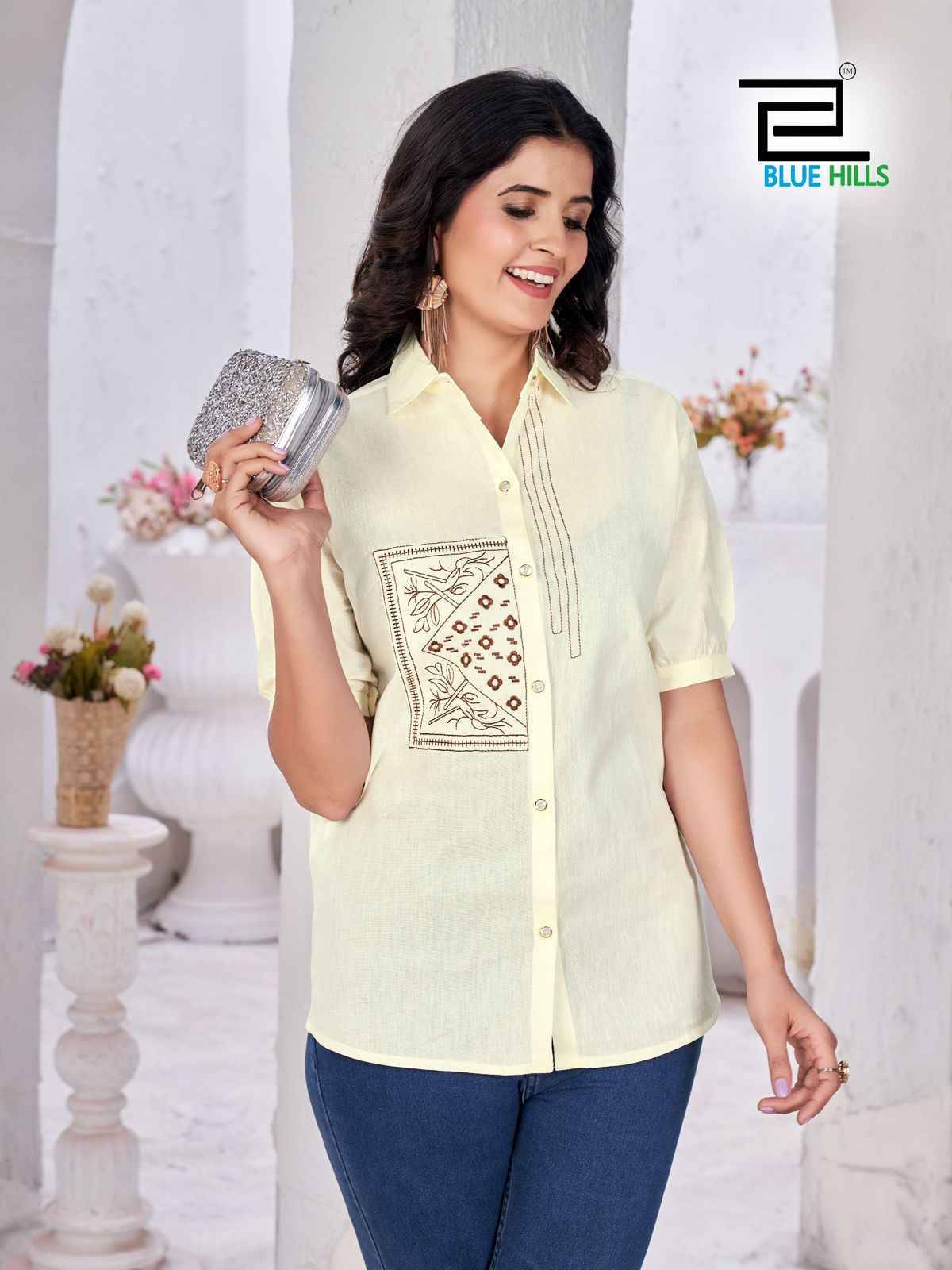 Nathalia By Blue Hills 1001 To 1008 Series Designer Stylish Fancy Colorful Beautiful Party Wear & Ethnic Wear Collection Cotton Flex Shirts At Wholesale Price