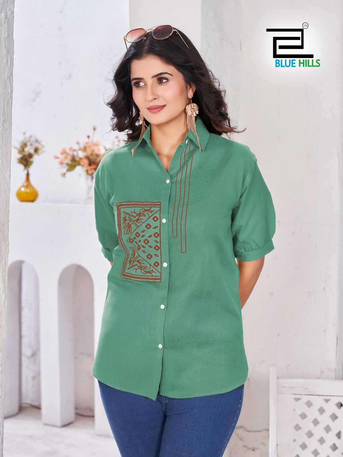 Nathalia By Blue Hills 1001 To 1008 Series Designer Stylish Fancy Colorful Beautiful Party Wear & Ethnic Wear Collection Cotton Flex Shirts At Wholesale Price