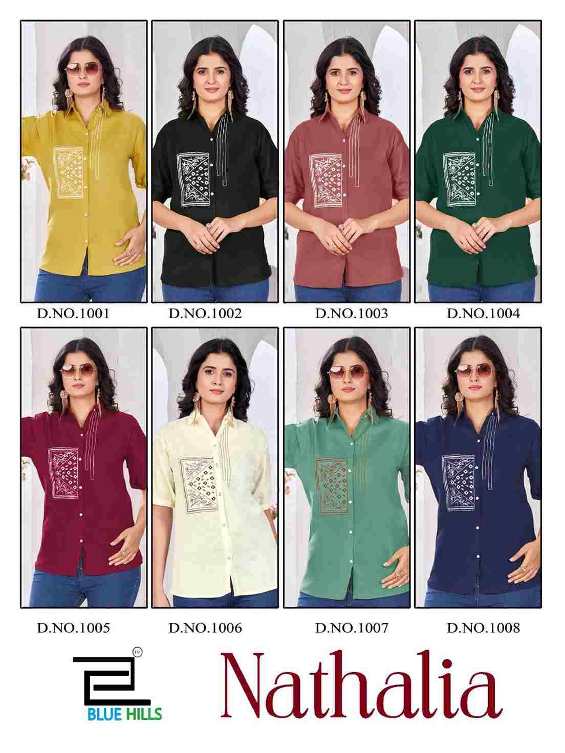 Nathalia By Blue Hills 1001 To 1008 Series Designer Stylish Fancy Colorful Beautiful Party Wear & Ethnic Wear Collection Cotton Flex Shirts At Wholesale Price