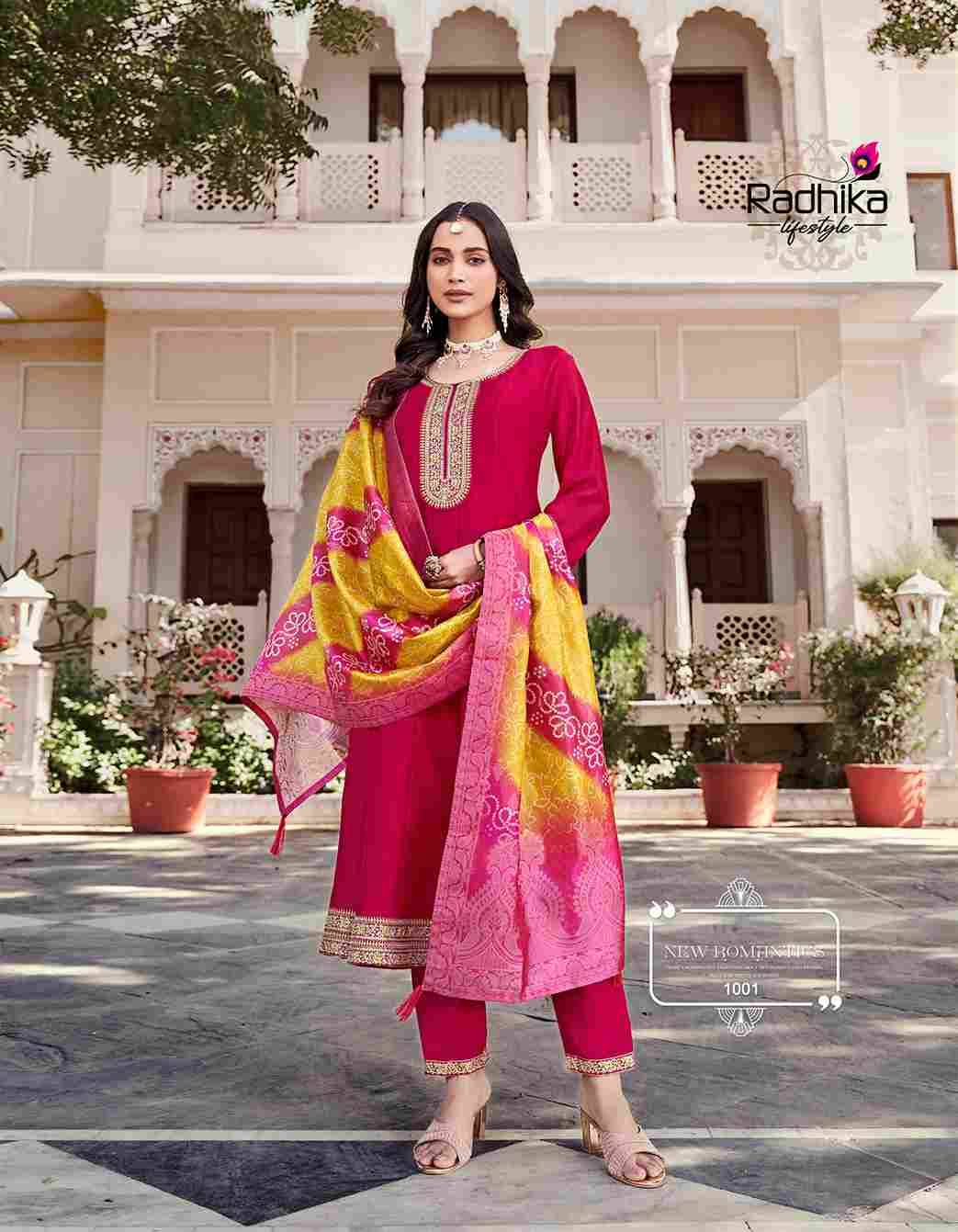 Malanag Vol-1 By Radhika Lifestyle 1001 To 1006 Series Designer Stylish Fancy Colorful Beautiful Party Wear & Ethnic Wear Collection Vichitra Silk Print Dresses At Wholesale Price