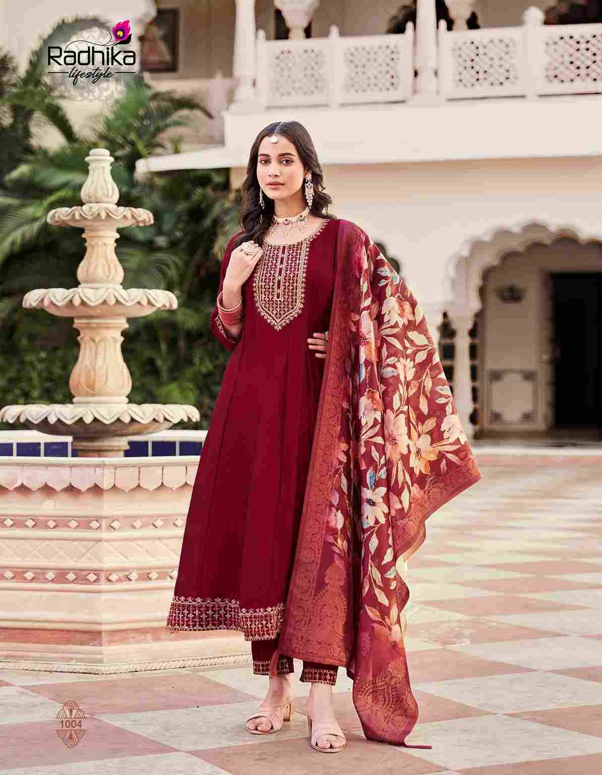 Malanag Vol-1 By Radhika Lifestyle 1001 To 1006 Series Designer Stylish Fancy Colorful Beautiful Party Wear & Ethnic Wear Collection Vichitra Silk Print Dresses At Wholesale Price