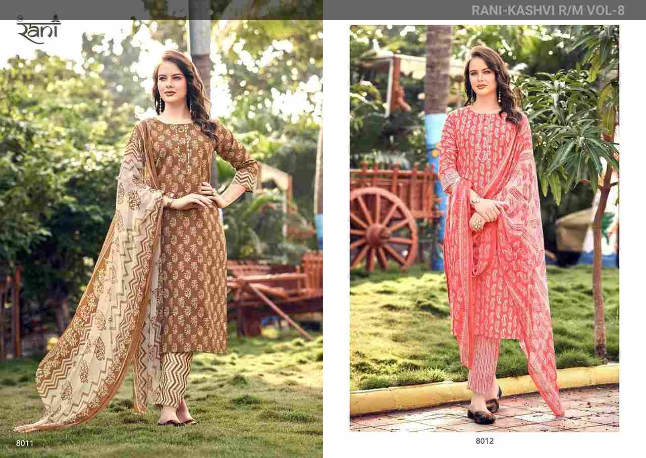 Kashvi Vol-8 By Rani Fashion 8001 To 8010 Series Festive Suits Beautiful Fancy Colorful Stylish Party Wear & Occasional Wear Cotton Print Dresses At Wholesale Price