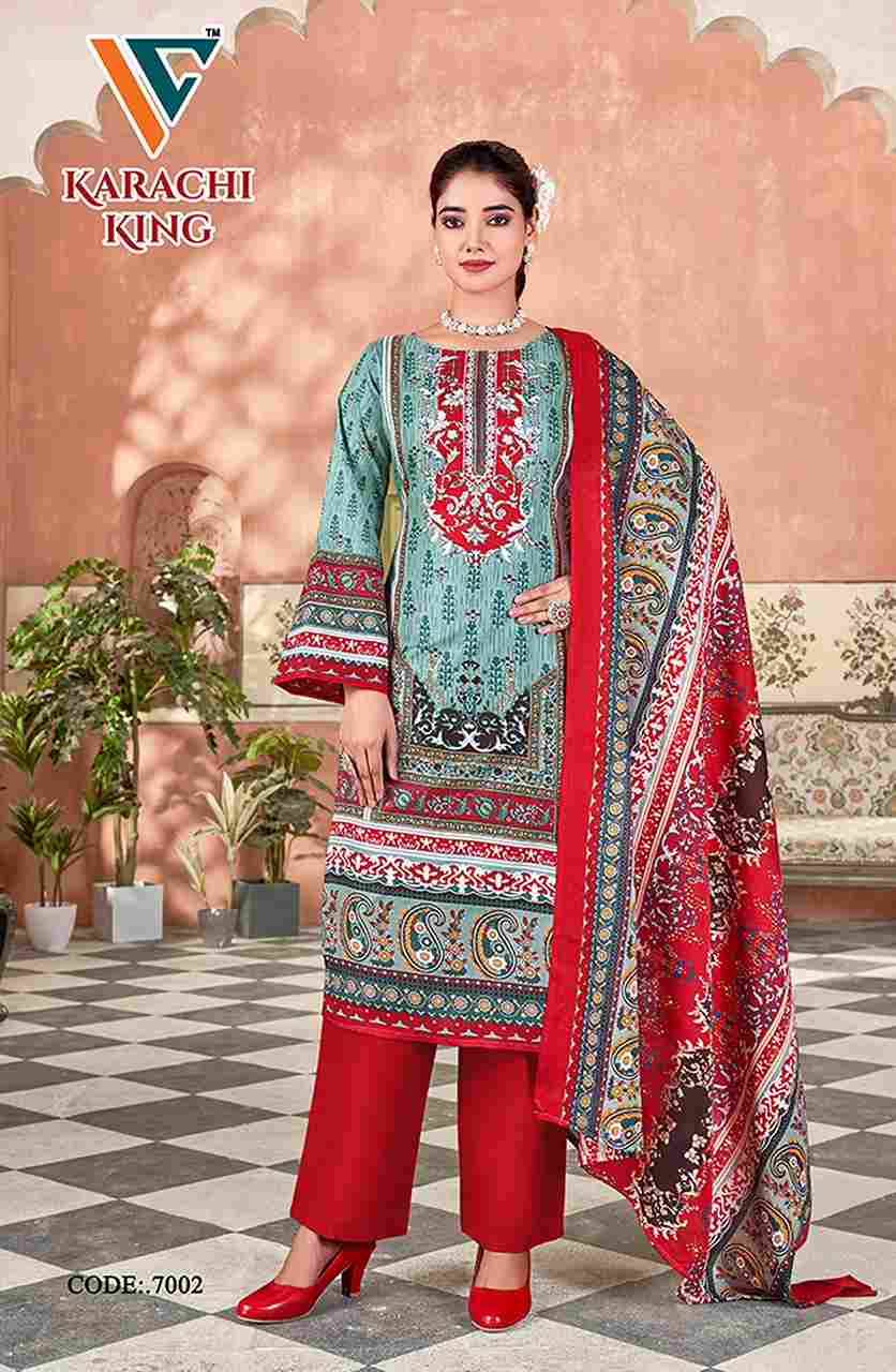 Karachi King Vol-7 By Vandana 7001 To 7008 Series Beautiful Festive Suits Stylish Fancy Colorful Casual Wear & Ethnic Wear Cotton Print Dresses At Wholesale Price