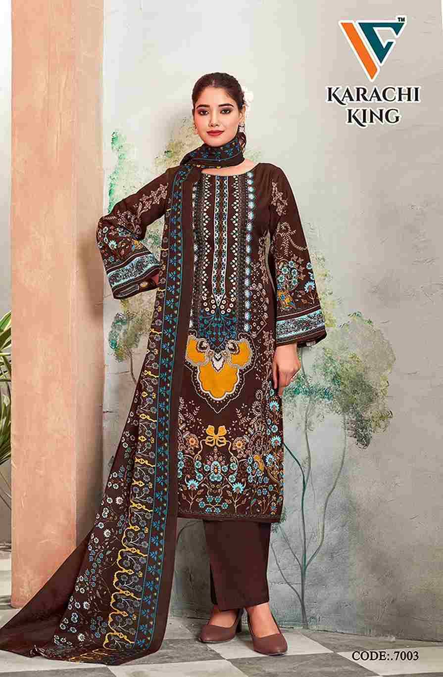 Karachi King Vol-7 By Vandana 7001 To 7008 Series Beautiful Festive Suits Stylish Fancy Colorful Casual Wear & Ethnic Wear Cotton Print Dresses At Wholesale Price