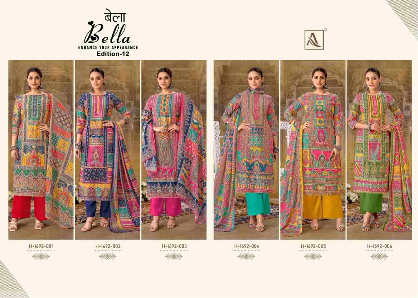 Bella Vol-12 By Alok Suit 1692-001 To 1692-006 Series Beautiful Festive Suits Stylish Fancy Colorful Casual Wear & Ethnic Wear Pure Muslin Print Dresses At Wholesale Price