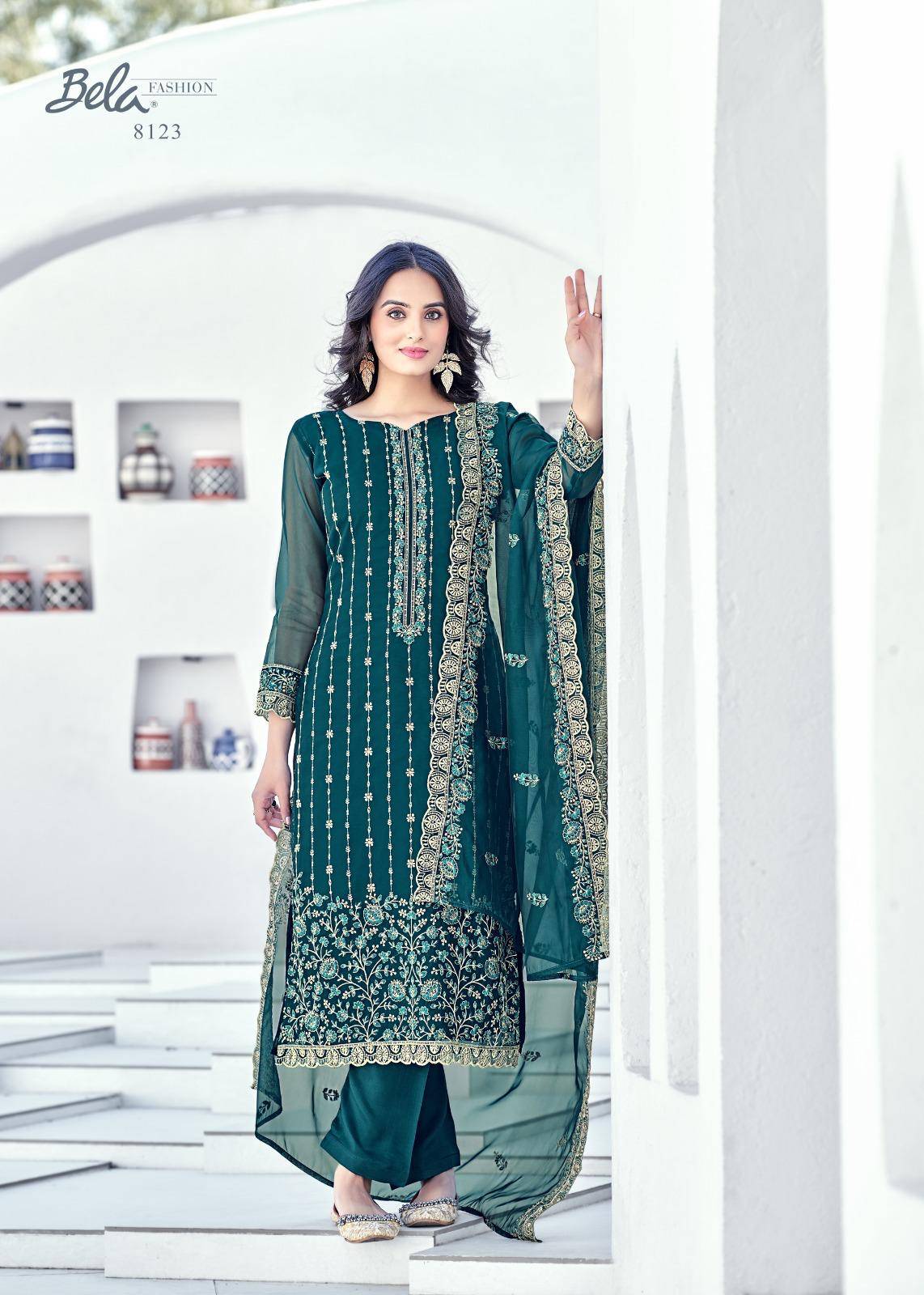 Eraya By Bela Fashion 8118 To 8123 Series Beautiful Festive Suits Stylish Fancy Colorful Casual Wear & Ethnic Wear Organza Dresses At Wholesale Price